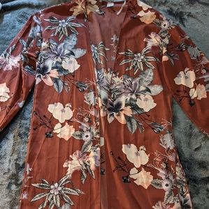 Rust/Floral Kimono